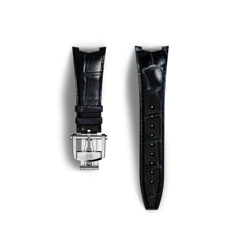 Zoom Automatic Watch Strap / Alligator - Black