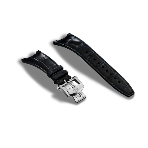 Zoom Automatic Watch Strap / Alligator - Black