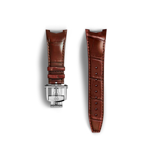Zoom Automatic Watch Strap / Alligator - Brown