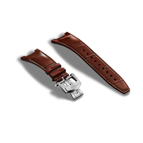 Zoom Automatic Watch Strap / Alligator - Brown