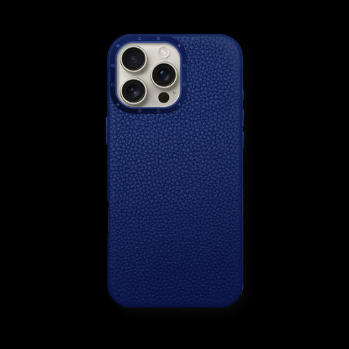 iPhone Case 16 / Full-Grain Leather - Deep Blue