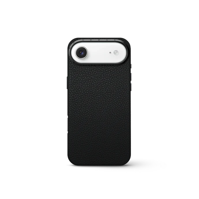 Black Leather Case for iPhone 17 Pro, Pro Max & Air | GOLDEN