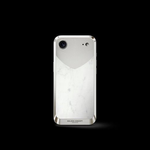 iPhone Case / RST17 - Magnetic Shield Marble Edition - Bianca Carrara - Silver