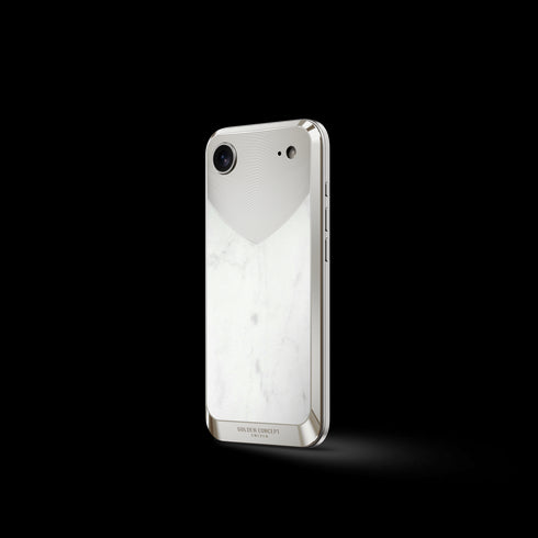 iPhone Case / RST17 - Magnetic Shield Marble Edition - Bianca Carrara - Silver