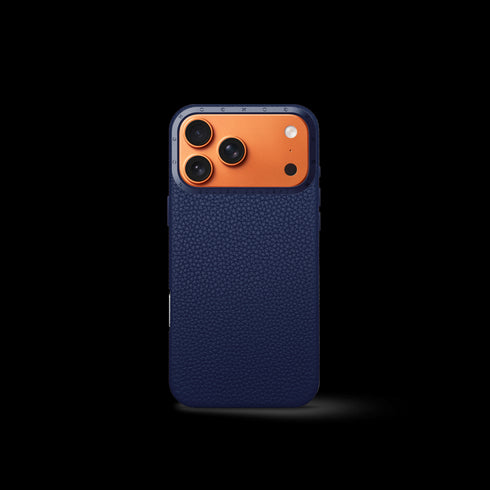 iPhone Case 17 - Full-Grain Leather - Midnight Blue
