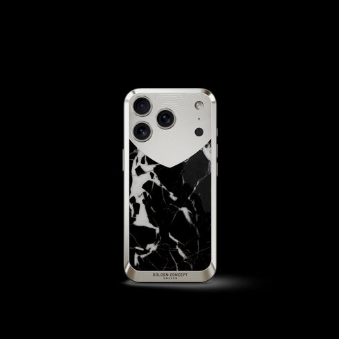 iPhone Case / RST17 - Magnetic Shield Marble Edition - Nero Marquina - Silver