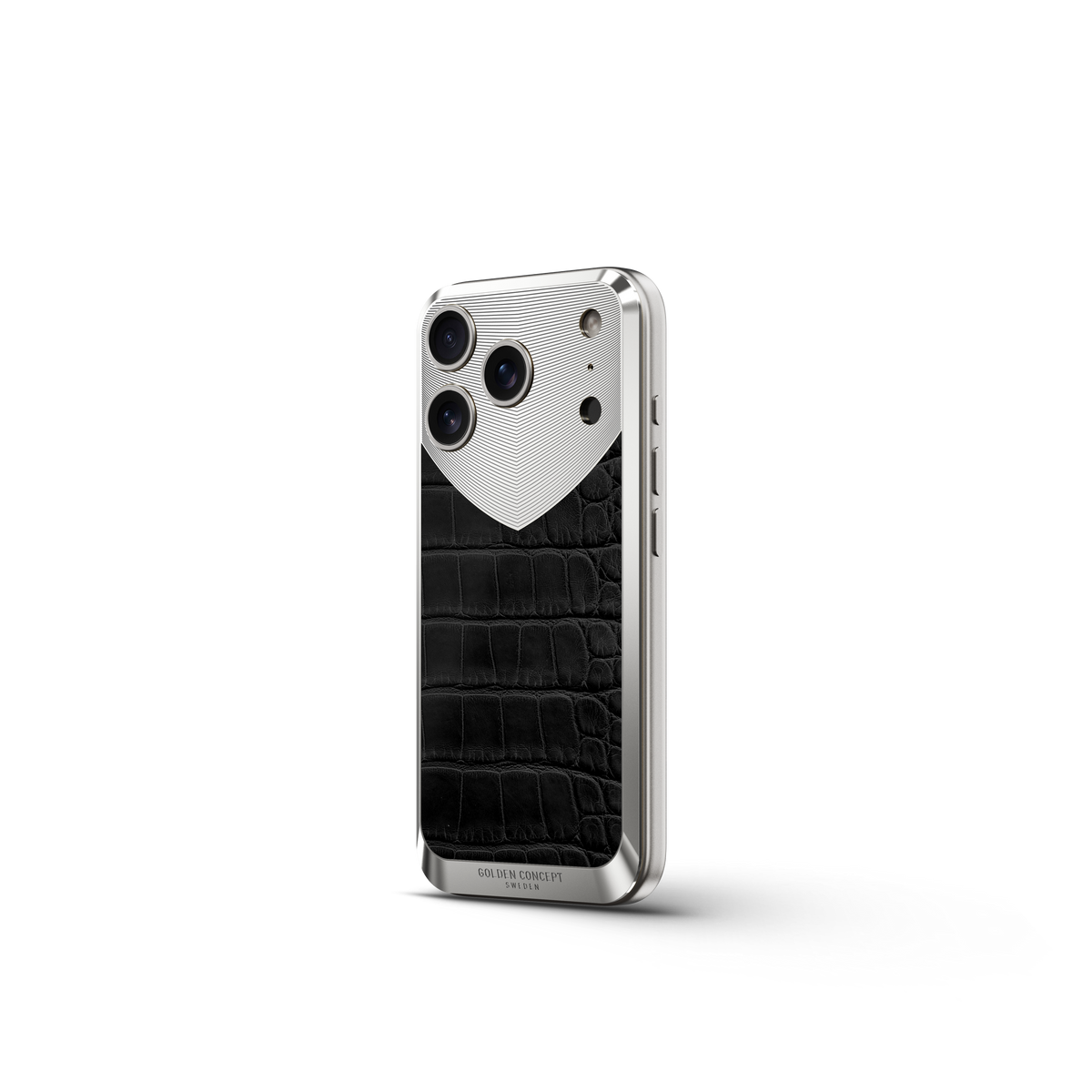 Matte Black Alligator iPhone 17 Backplate | GOLDEN CONCEPT