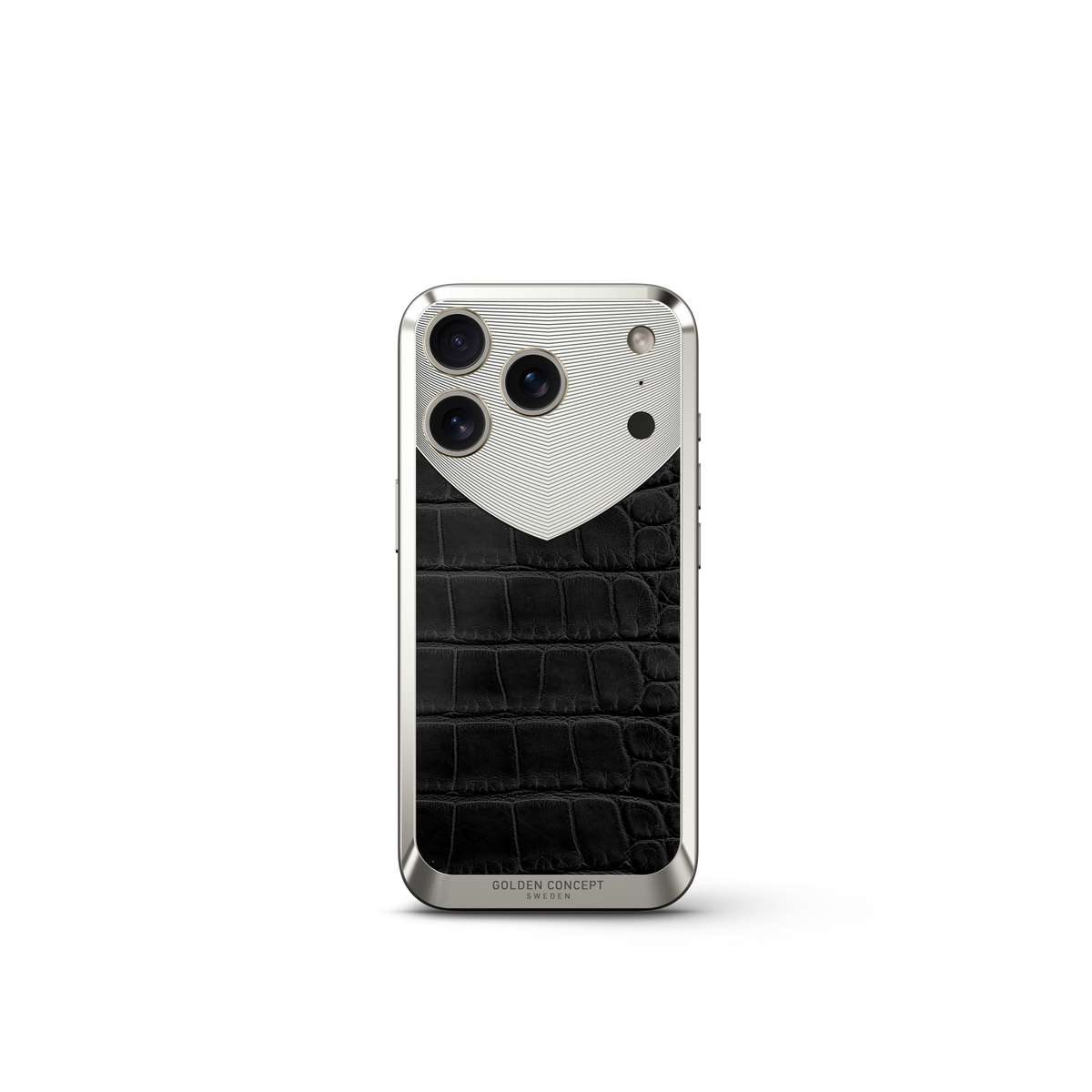 Matte Black Alligator iPhone 17 Backplate | GOLDEN CONCEPT