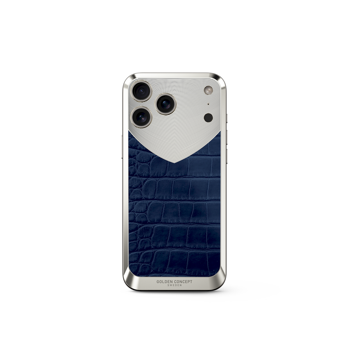 Matte Blue Alligator iPhone 17 Backplate | GOLDEN CONCEPT Matte Blue Alligator iPhone 17 Backplate | GOLDEN CONCEPT