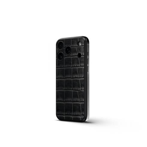 iPhone Case 18 / Magnetic Shield - Croco Embossed - Black