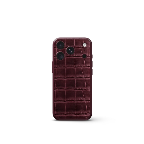 iPhone Case 18 / Magnetic Shield - Croco Embossed - Burgundy