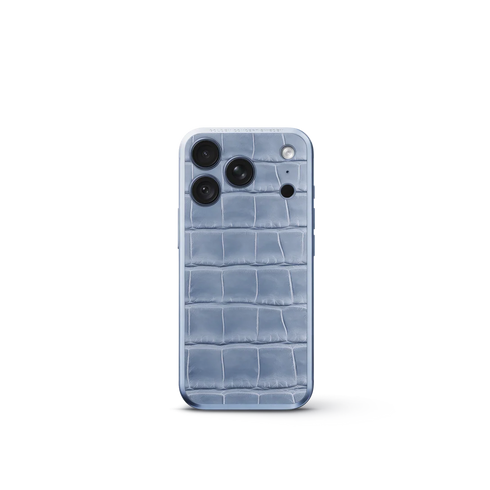 iPiPhone Case 18 / Magnetic Shield - Croco Embossed - Light Blue