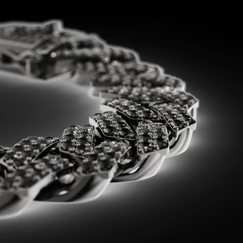 Necklace - Cuban Iced - Black