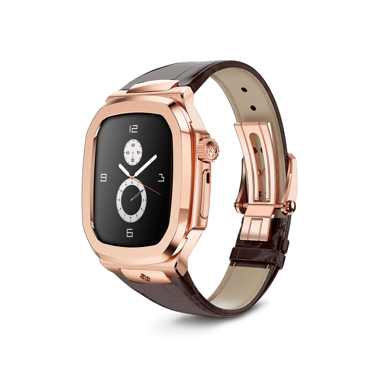 Apple Watch Case / ROYAL45 - Rose Gold Brown Leather – ゴールデン ...