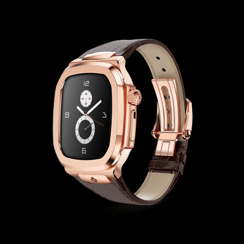Apple Watch Case - ROL45 - Rose Gold / Brown