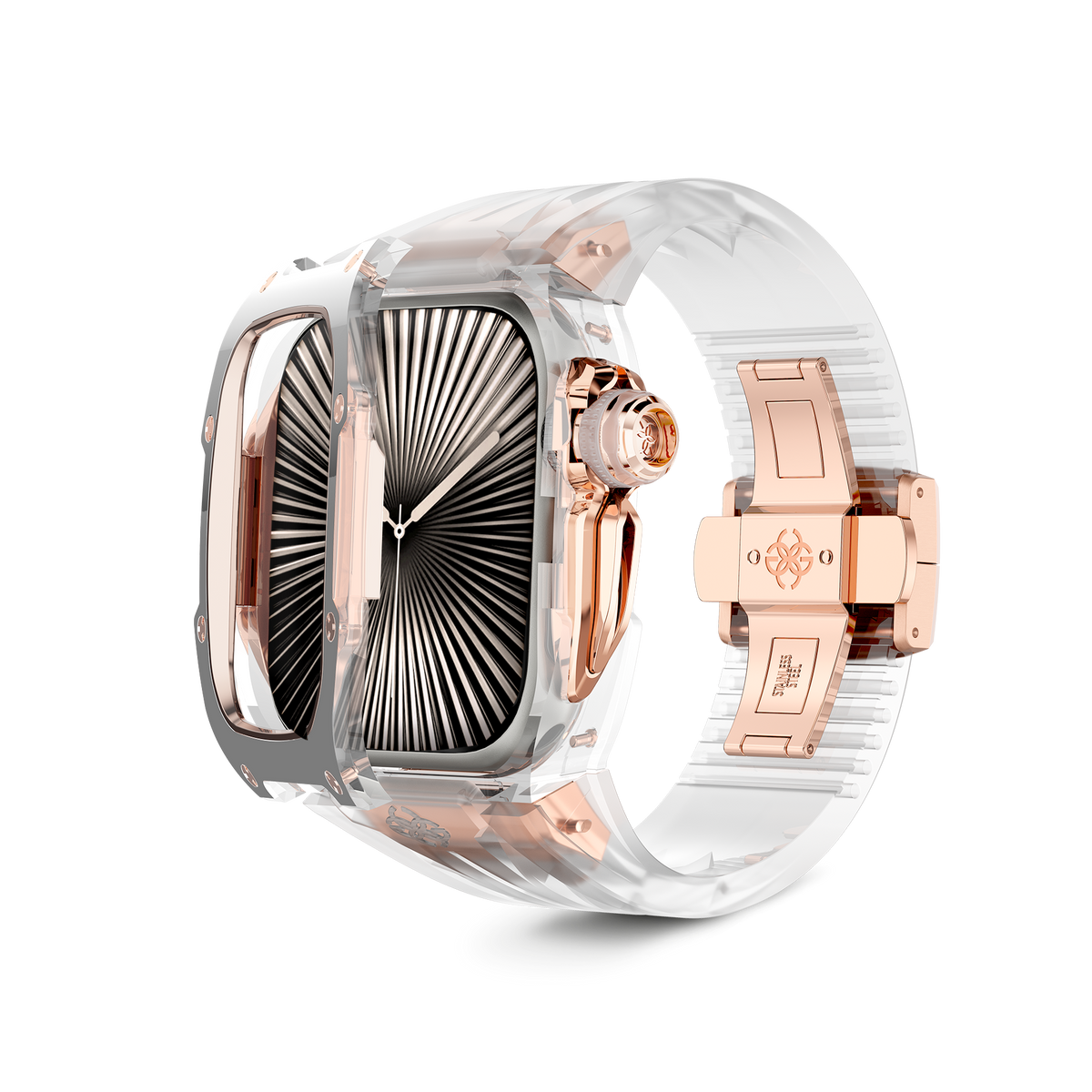 Crystal Rose Apple Watch Case for new Series 10 | Golden Concept