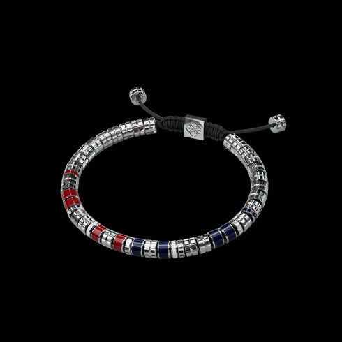 Bracelet - EV - Silver - Red & Blue