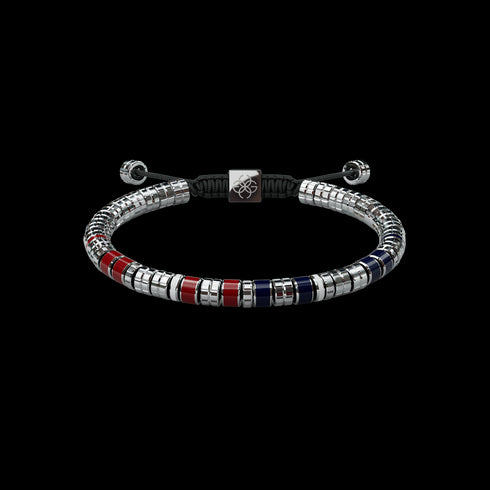 Bracelet - EV - Silver - Red & Blue