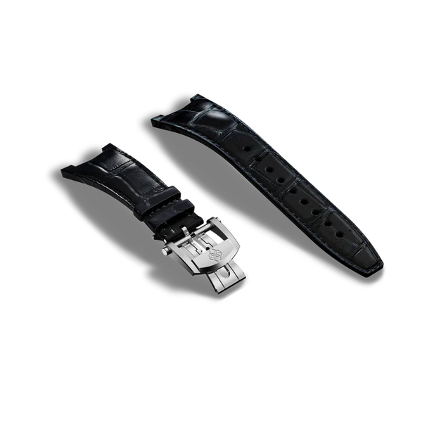 Zoom Automatic Watch Strap / Alligator - Black