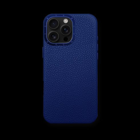 iPhone Case 16 / Full-Grain Leather - Deep Blue