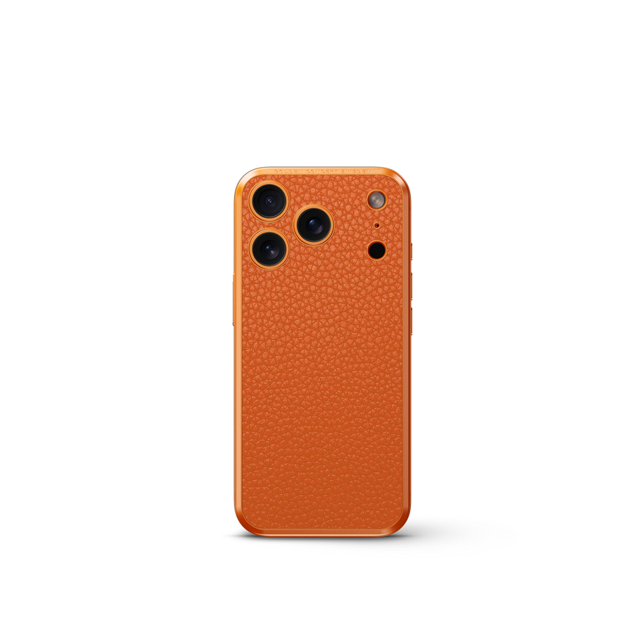 iPhone Case 17 / Magnetic Shield - Full-Grain Leather - Orange
