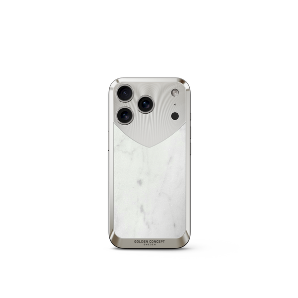 iPhone Case / RST17 - Magnetic Shield Marble Edition - Bianca Carrara - Silver
