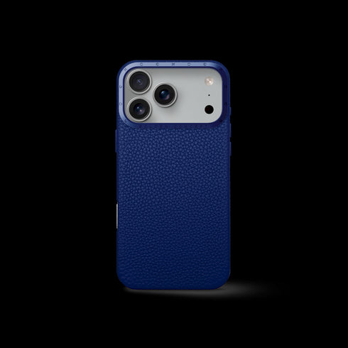 iPhone Case 17 - Full-Grain Leather - Deep Blue