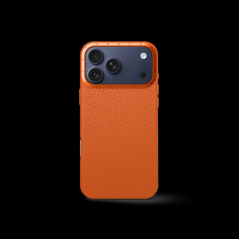iPhone Case 17 - Full-Grain Leather - Orange