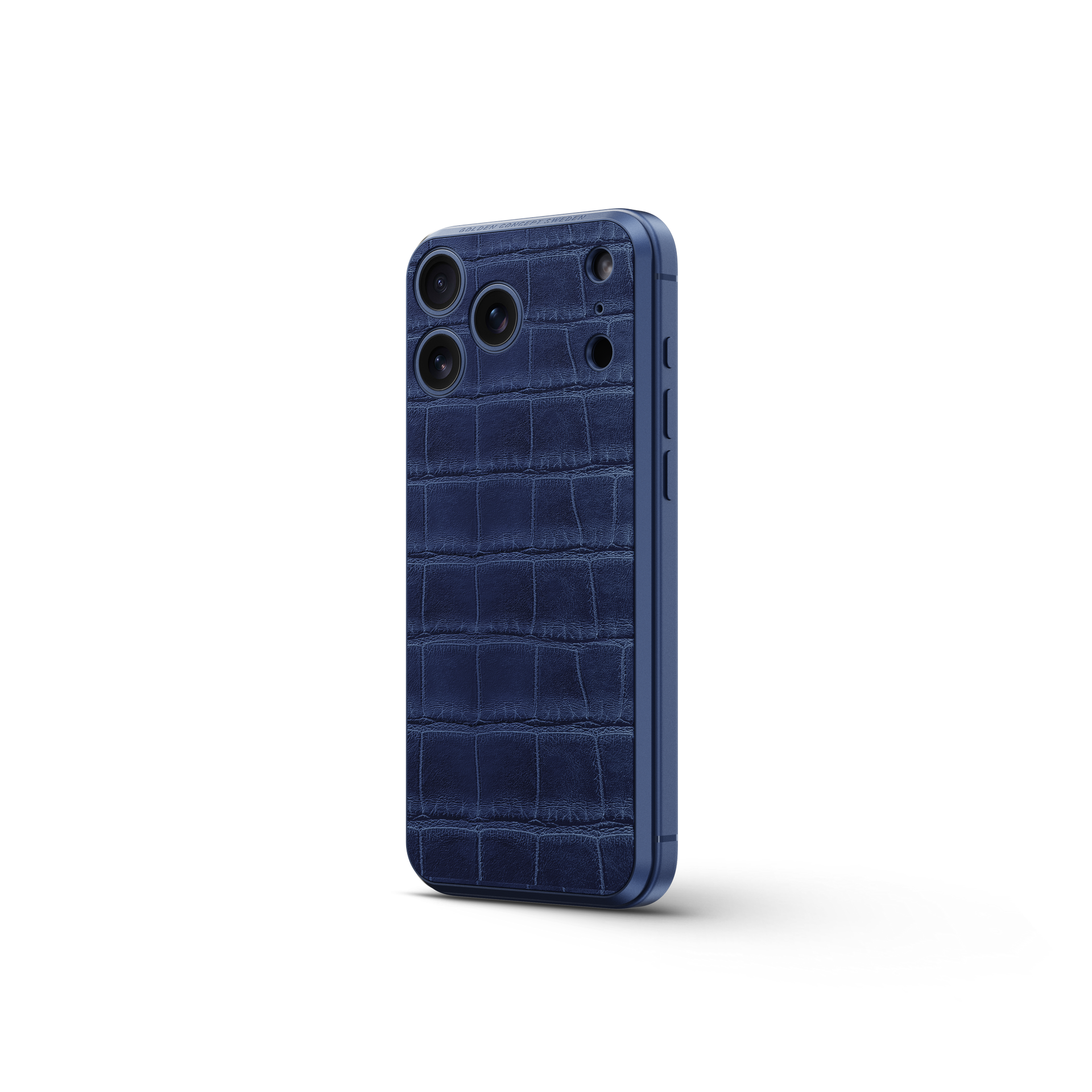 Full-Grain Leather Magnetic Shield Midnight Blue | GOLDEN CONCEPT