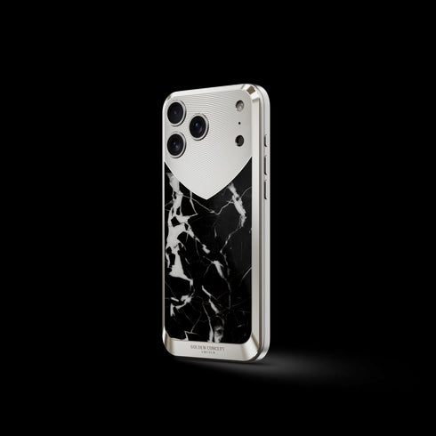 iPhone Case / RST17 - Magnetic Shield Marble Edition - Nero Marquina - Silver