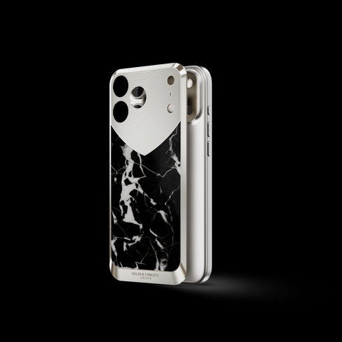 iPhone Case / RST17 - Magnetic Shield Marble Edition - Nero Marquina - Silver