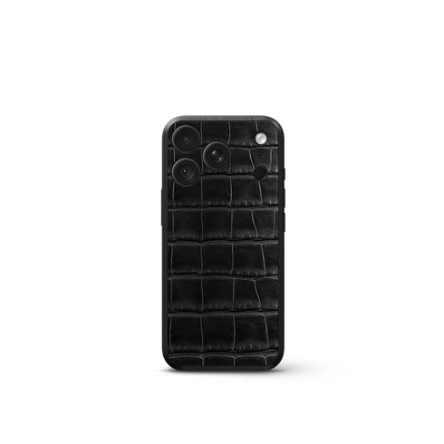 iPhone Case 18 / Magnetic Shield - Croco Embossed - Black