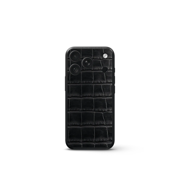 iPhone Case 18 / Magnetic Shield - Croco Embossed - Black