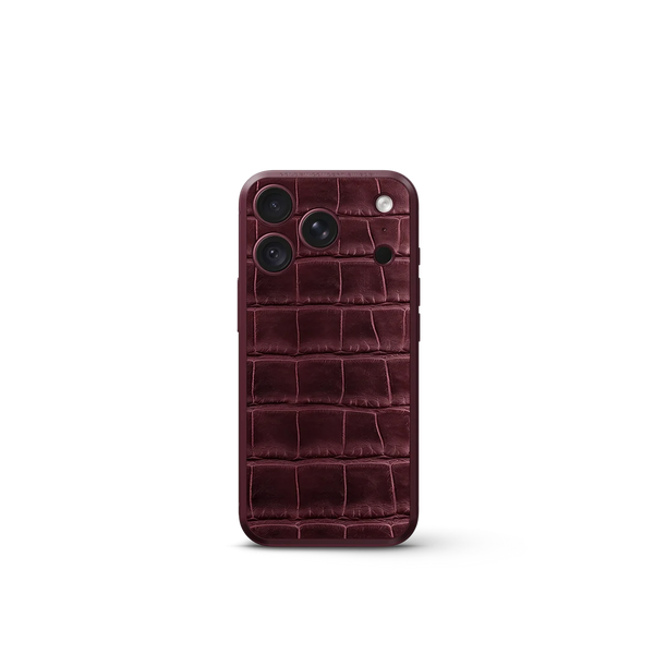 iPhone Case 18 / Magnetic Shield - Croco Embossed - Burgundy