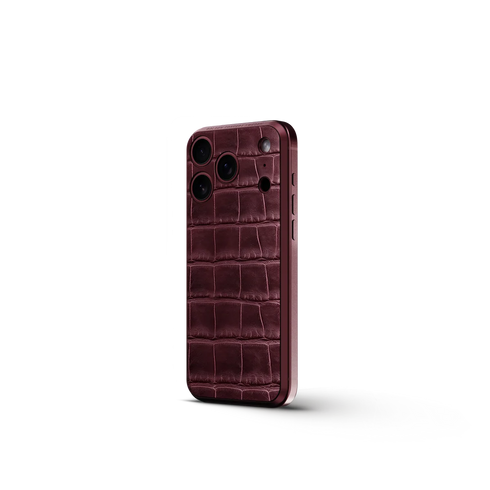 iPhone Case 18 / Magnetic Shield - Croco Embossed - Burgundy