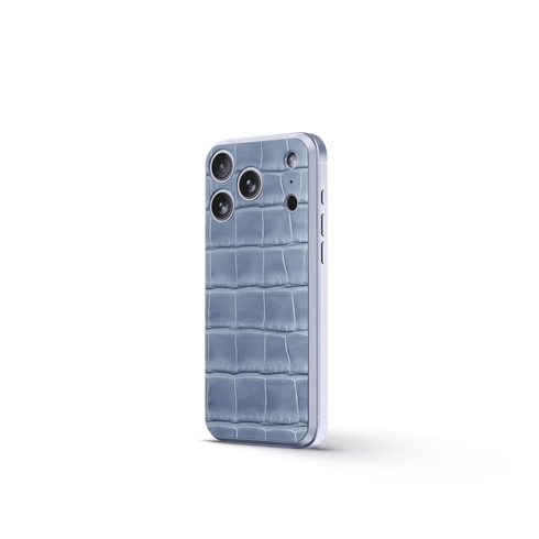 iPiPhone Case 18 / Magnetic Shield - Croco Embossed - Light Blue