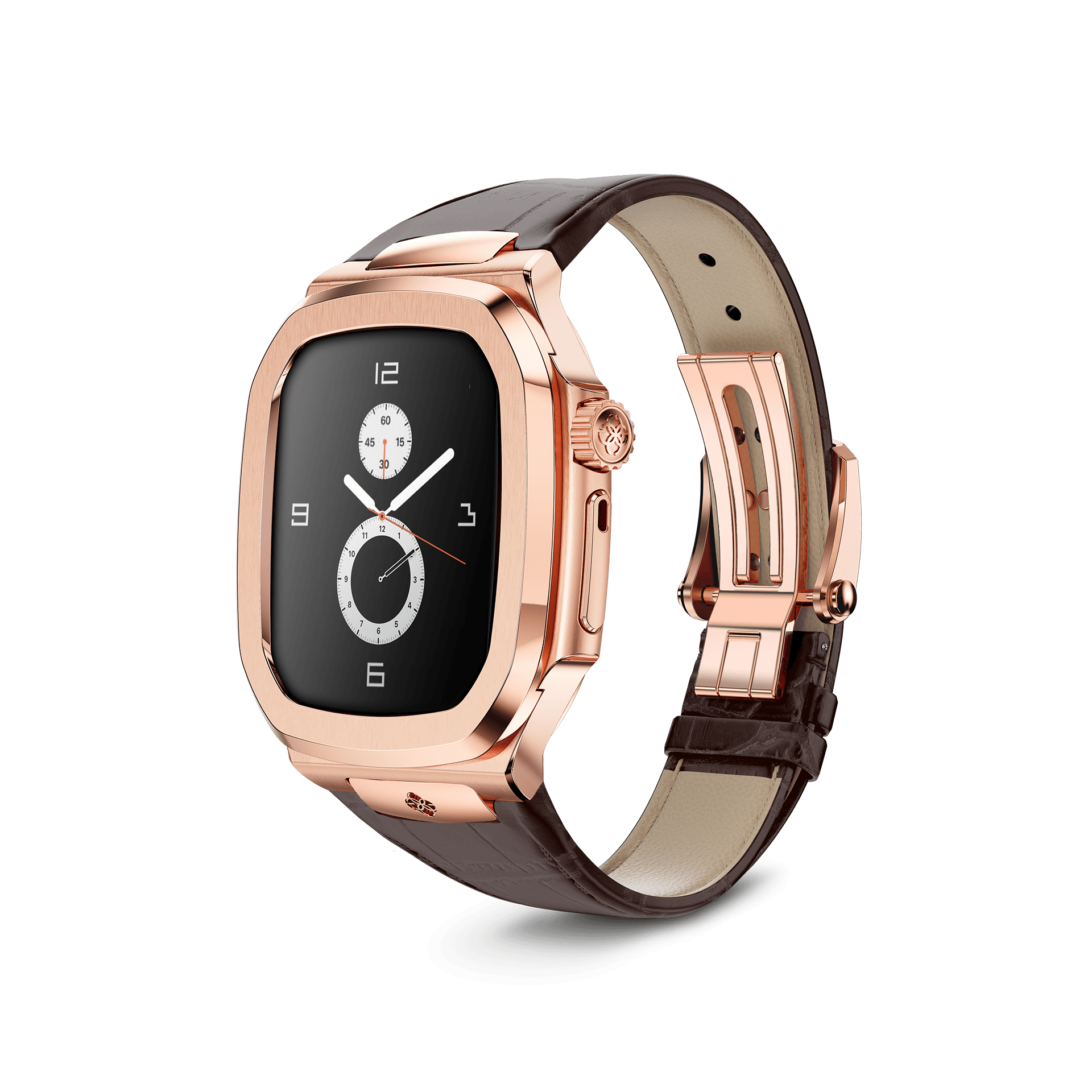 Apple Watch Case / ROYAL45 - Rose Gold Brown Leather – ゴールデン