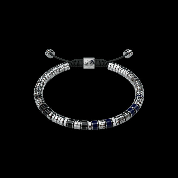 Bracelet - EV - Silver -Blue & Black