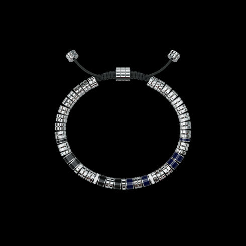 Bracelet - EV - Silver -Blue & Black