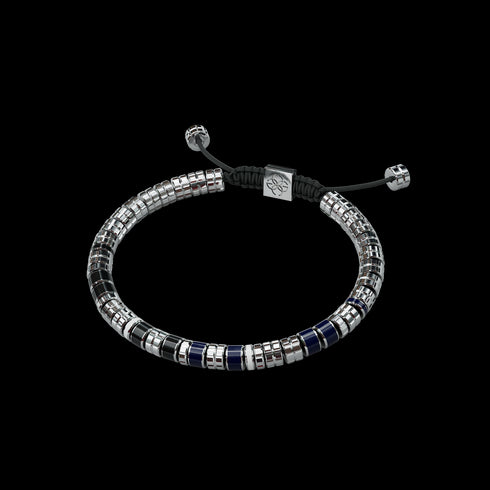 Bracelet - EV - Silver -Blue & Black