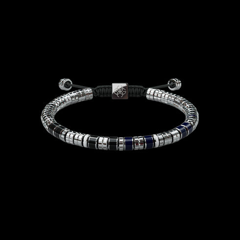 Bracelet - EV - Silver -Blue & Black