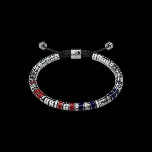 Bracelet - EV - Silver - Red & Blue