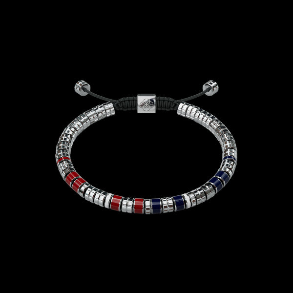 Bracelet - EV - Silver - Red & Blue