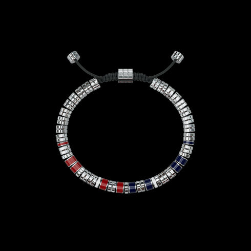 Bracelet - EV - Silver - Red & Blue