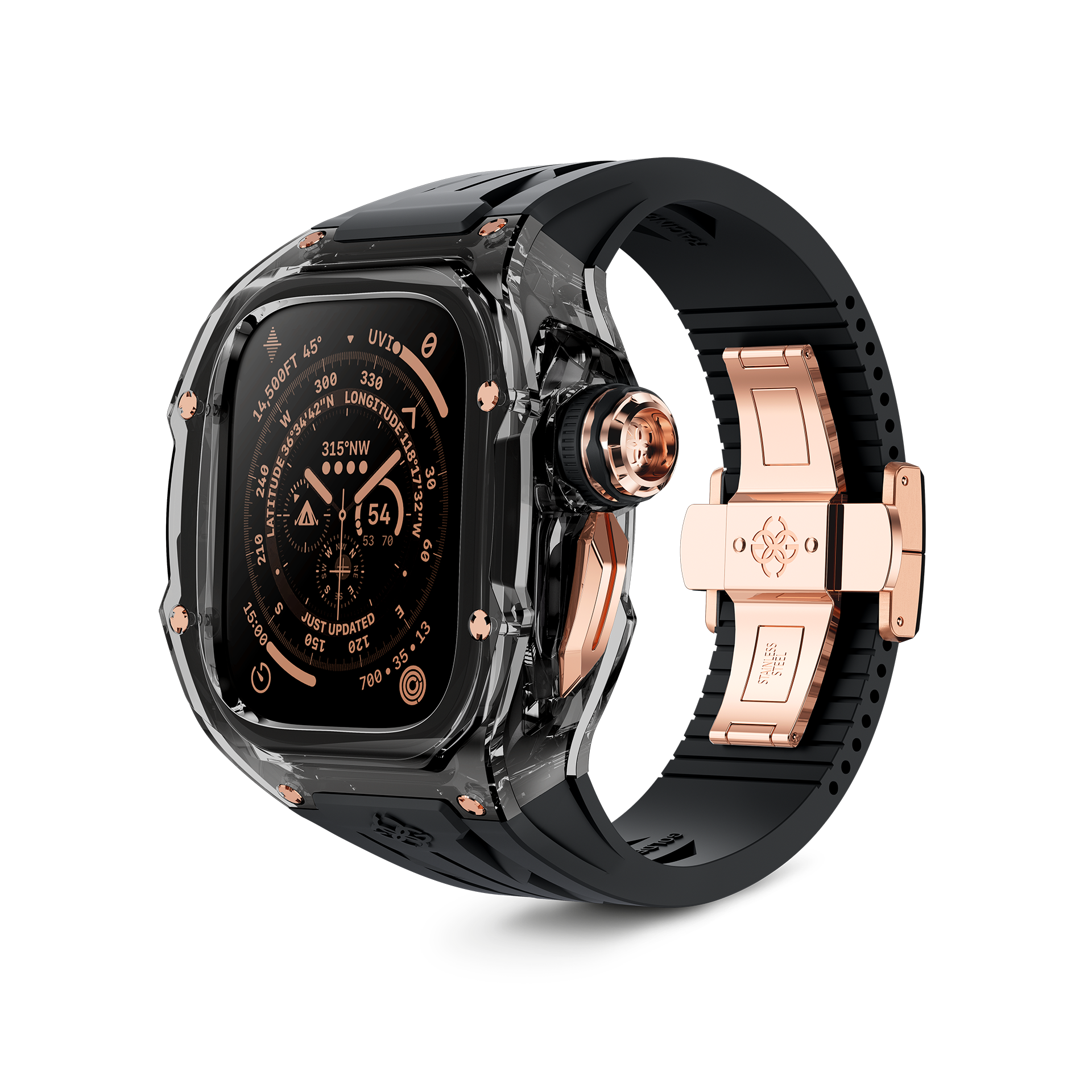 Apple Watch Case - RSTR49 - SMOKEY BLACK ROSE GOLD – ゴールデン