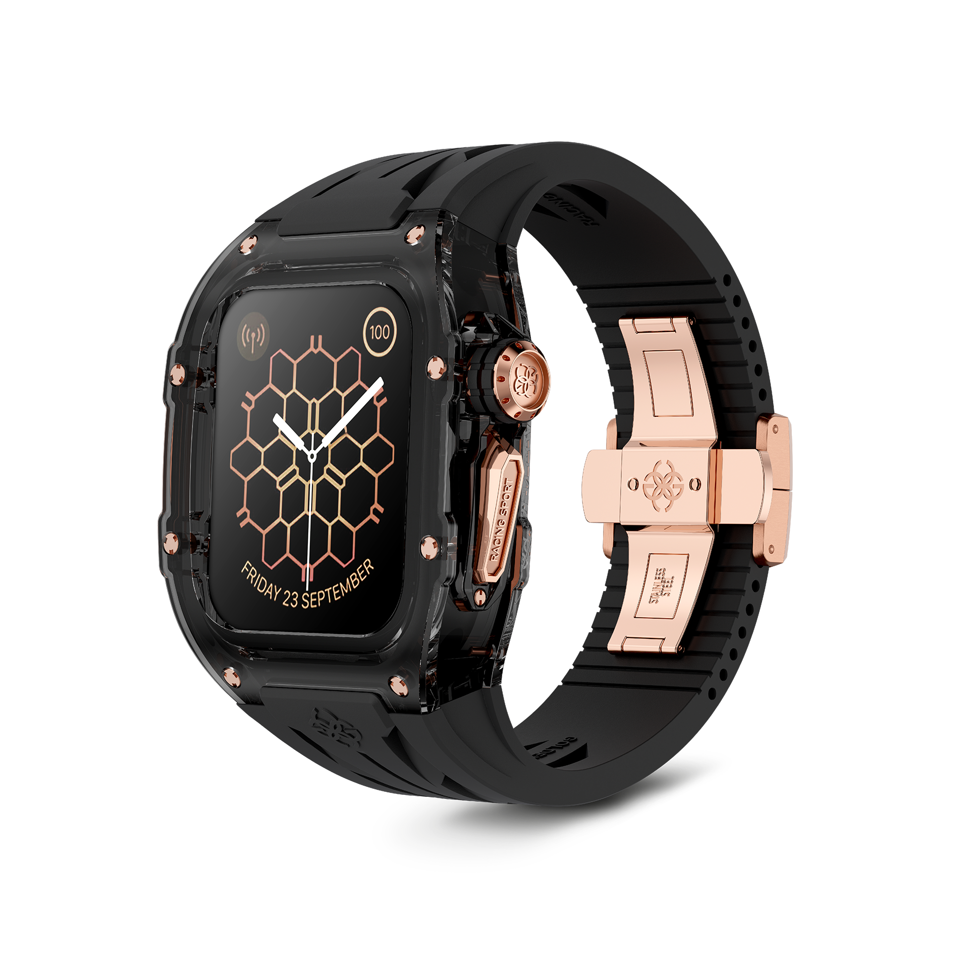 Apple Watch Case - RSTR45 - SMOKEY BLACK ROSE GOLD – ゴールデン